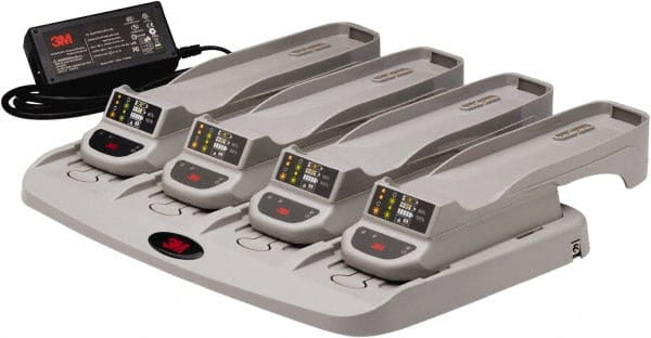 3M - 4-Station Battery Charger Kit & Power Supply - Gray/Black, For PAPR Systems, Compatible with 3M TR-630 & 3M TR-632 - Exact Tooling