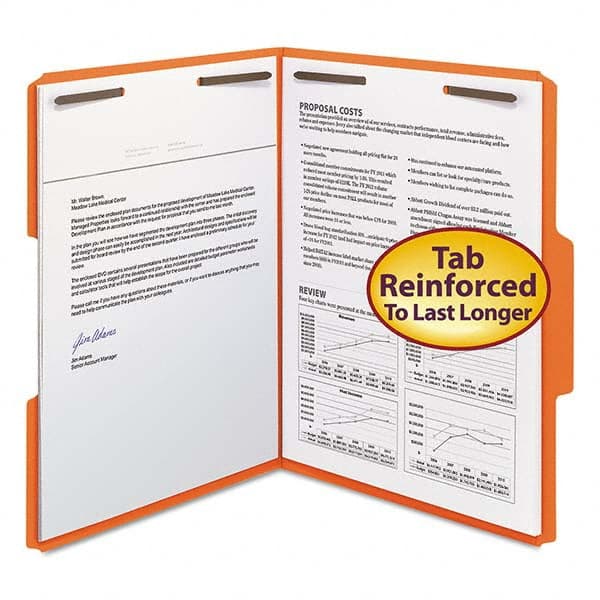 SMEAD - File Folders, Expansion Folders & Hanging Files Folder/File Type: File Folders with Top Tab Fastener Color: Orange - Exact Tooling