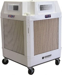 Schaefer Ventilation Equipment - 24 Gal Capacity, 1 hp, 2,460 & 1,660 CFM Evaporative Cooler - 13.7 Amp Rating, 115 Volts, 2 Speed - Exact Tooling