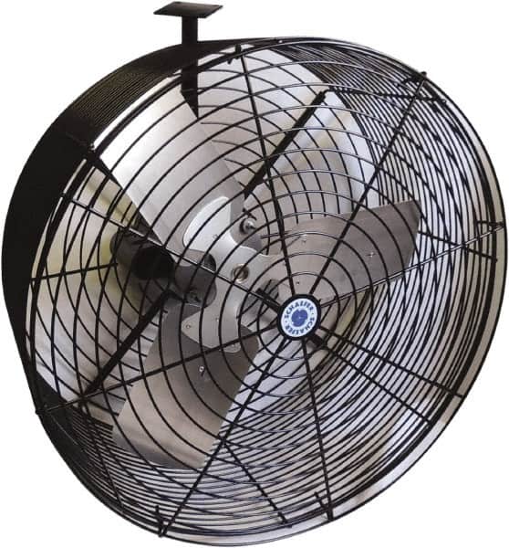 Schaefer Ventilation Equipment - 24" Blade, 1/2 hp, 7,860 CFM, Variable Speed Industrial Circulation Fan - Ceiling Mount, 1 Speed - Exact Tooling