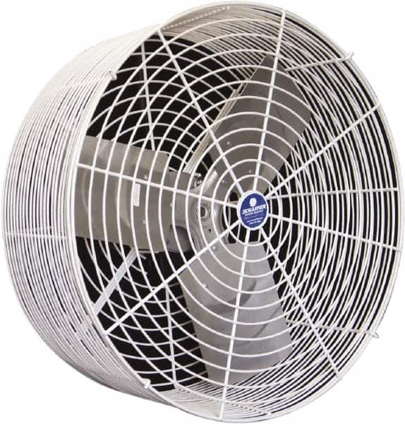 Schaefer Ventilation Equipment - 24" Blade, 1/2 hp, 7,860 CFM, Variable Speed Industrial Circulation Fan - Ceiling Mount, 1 Speed - Exact Tooling