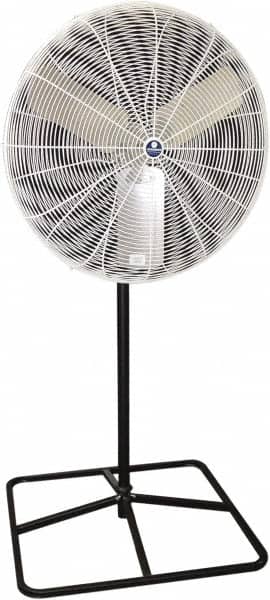 Schaefer Ventilation Equipment - 30" Blade, 1/2 hp, 7,000 & 9,420 CFM, Industrial Circulation Fan - Pedestal, 2 Speed - Exact Tooling