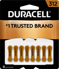 Duracell - Size 312, Zinc Air, 8 Pack, Hearing Aid Battery - 1.4 Volts, Flat Terminal, PR41, ANSI 7002ZD Regulated - Exact Tooling