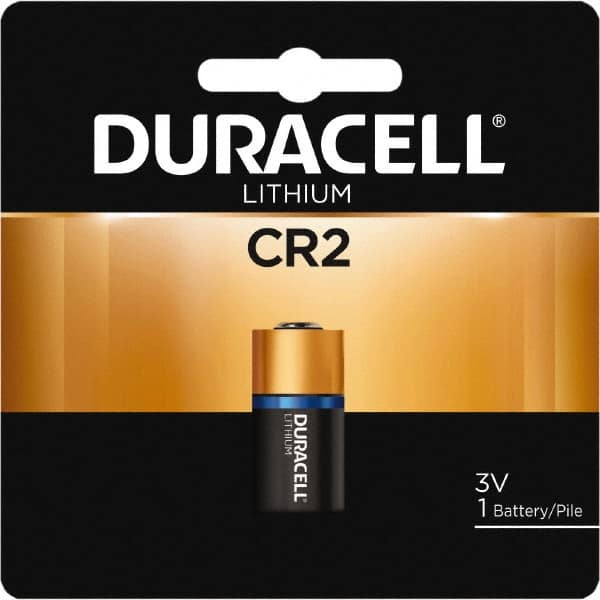 Duracell - Size CR2, Lithium, 1 Pack, Button & Coin Cell Battery - 3 Volts, Button Tab Terminal, CR17355, ANSI 5046LC Regulated - Exact Tooling