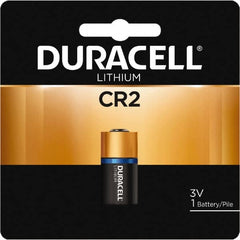 Duracell - Size CR2, Lithium, 1 Pack, Button & Coin Cell Battery - 3 Volts, Button Tab Terminal, CR17355, ANSI 5046LC Regulated - Exact Tooling