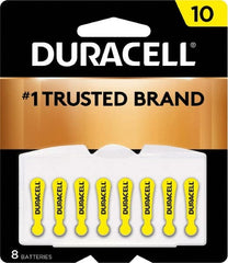 Duracell - Size 10, Zinc Air, 8 Pack, Hearing Aid Battery - 1.4 Volts, Flat Terminal, PR70, ANSI 7005ZD Regulated - Exact Tooling