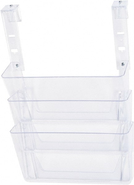 Deflect-o - 13" Wide x 4" Deep x 20" High, 3 Compartments, Plastic Hanging File Folder Racks-Plastic - Clear, 12-3/4" Compartment Width x 3-3/4" Compartment Depth x 6-3/4" Compartment Height - Exact Tooling