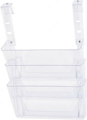 Deflect-o - 13" Wide x 4" Deep x 20" High, 3 Compartments, Plastic Hanging File Folder Racks-Plastic - Clear, 12-3/4" Compartment Width x 3-3/4" Compartment Depth x 6-3/4" Compartment Height - Exact Tooling
