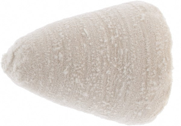 Value Collection - 3" Diam, 1/4" Shank Diam, Taper Shaped Mounted Bob - Hard Density, 3" Head Length, 2-1/2" Shank Length, Cotton Muslin - Exact Tooling