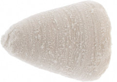 Value Collection - 3" Diam, 1/4" Shank Diam, Taper Shaped Mounted Bob - Hard Density, 3" Head Length, 2-1/2" Shank Length, Cotton Muslin - Exact Tooling