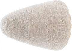 Value Collection - 3-1/2" Diam, 1/4" Shank Diam, Taper Shaped Mounted Bob - Medium Density, 3-1/2" Head Length, 2-1/2" Shank Length, Cotton Muslin - Exact Tooling