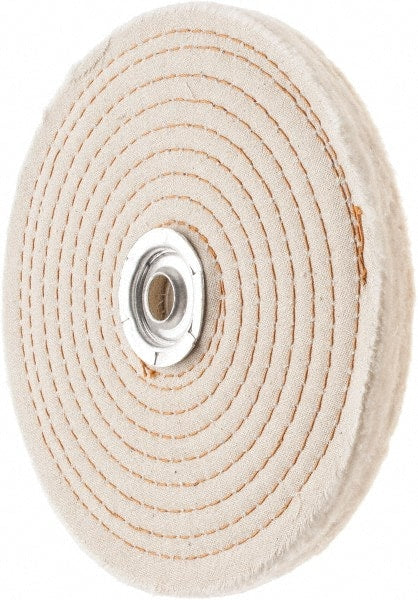 Value Collection - 6" Diam x 1/2" Thick Unmounted Buffing Wheel - 50 Ply, Polishing, 1" Arbor Hole, Hard Density - Exact Tooling