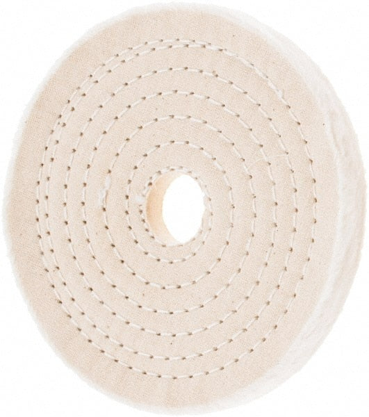 Value Collection - 6" Diam x 1/2" Thick Unmounted Buffing Wheel - 50 Ply, Polishing, 1" Arbor Hole, Hard Density - Exact Tooling