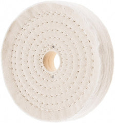 Value Collection - 6" Diam x 1" Thick Unmounted Buffing Wheel - 80 Ply, Polishing, 1" Arbor Hole, Hard Density - Exact Tooling
