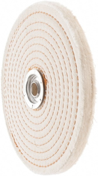Value Collection - 6" Diam x 1/2" Thick Unmounted Buffing Wheel - 50 Ply, Polishing, 1" Arbor Hole, Hard Density - Exact Tooling