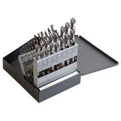 ‎1/16-3/8 LHS / LHC HSS 118 Degree Radial Point Left Hand Helix Jobber Length Drill Set - Bright - Exact Tooling