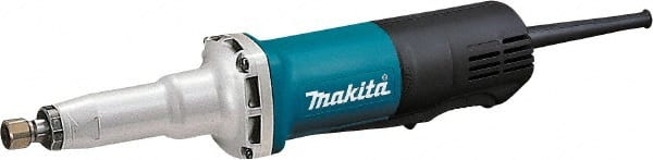 Makita - 1/4" Collet, 29,000 RPM, Inline Handle Electric Die Grinder - 120 Volts, 6.6 Amps, 8.2' Cord - Exact Tooling