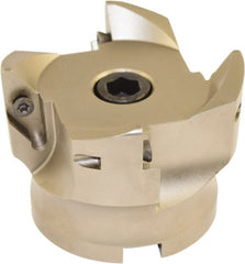 Millstar - 4 Inserts, 80mm Cut Diam, 27mm Arbor Diam, Indexable Square-Shoulder Face Mill - 93° Lead Angle, 60mm High, VCGT Insert Compatibility, Series ASMC - Exact Tooling