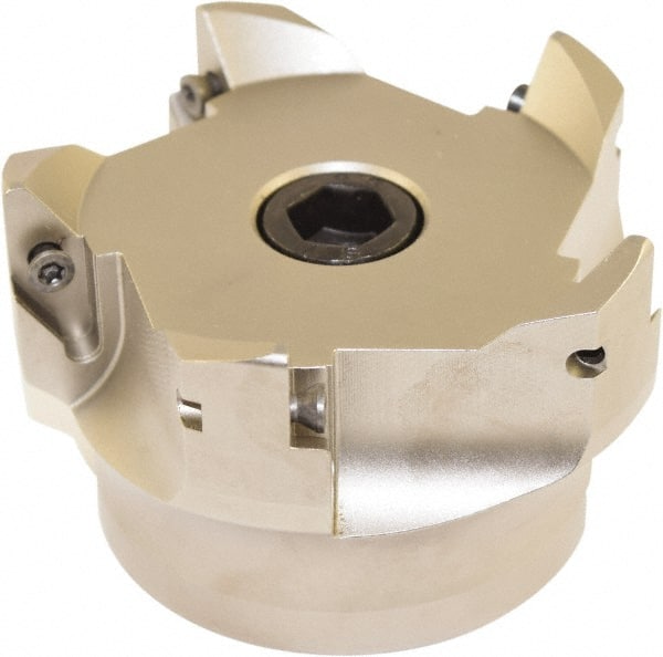 Millstar - 5 Inserts, 100mm Cut Diam, 32mm Arbor Diam, Indexable Square-Shoulder Face Mill - 0/90° Lead Angle, 65mm High, VCGT Insert Compatibility, Series ASMN - Exact Tooling