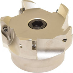 Millstar - 5 Inserts, 100mm Cut Diam, 32mm Arbor Diam, Indexable Square-Shoulder Face Mill - 0/90° Lead Angle, 65mm High, VCGT Insert Compatibility, Series ASMN - Exact Tooling