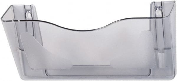 Deflect-o - 15" Wide x 6-5/8" High x 4" Deep Plastic Wall File - 1 Compartment, Smoke - Exact Tooling