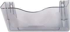 Deflect-o - 15" Wide x 6-5/8" High x 4" Deep Plastic Wall File - 1 Compartment, Smoke - Exact Tooling