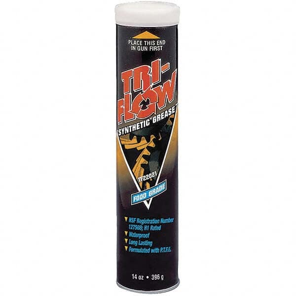 Tri-Flow - 14 oz Cartridge Synthetic High Temperature Grease - Translucent White, Food Grade & High Temperature, 400°F Max Temp, NLGIG 2, - Exact Tooling