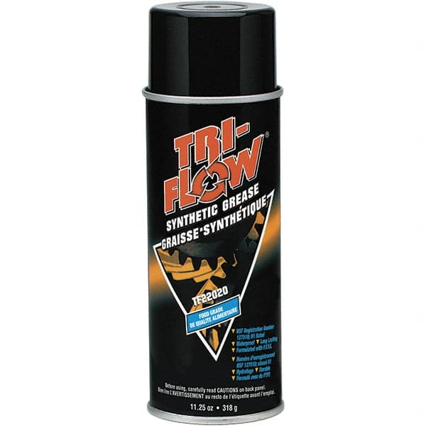 Tri-Flow - 11.25 oz Aerosol Synthetic High Temperature Grease - Translucent White, Food Grade & High Temperature, 400°F Max Temp, - Exact Tooling