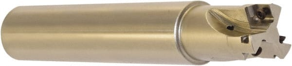 Millstar - 1" Cut Diam, 1.58" Max Depth, 1" Shank Diam, Cylindrical Shank Indexable High-Feed End Mill - Screw Holding Method, HFCI-09T3 Insert, HFSS Toolholder, Through Coolant - Exact Tooling