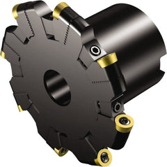 Sandvik Coromant - 40S Connection, 0.3937" Cutting Width, 2.0472" Depth of Cut, 1.5748" Hole Diam, 16 Tooth Indexable Slotting Cutter - R331.32..Qxx..MQ Toolholder, RCKT 10 T3 M0 Insert, Right Hand Cutting Direction - Exact Tooling