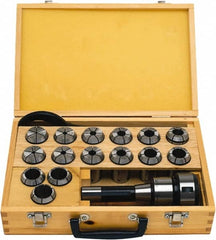 Jet - 17 Piece, 1/16" to 15/16" Capacity, R8 Collet Set - 0.0008" TIR, Series CCS-1 - Exact Tooling