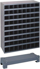Durham - 40 Bin Bin Shelving Unit with Openings and Base - 12 Inch Overall Depth x 24 Inch Overall Height, Gray Steel Bins - Exact Tooling