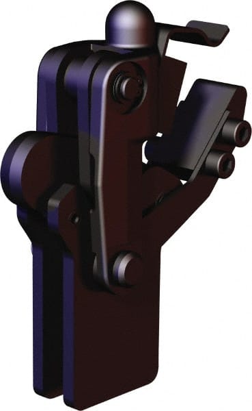 De-Sta-Co - 1,574 Lb Holding Capacity, Vertical Handle, Manual Hold Down Toggle Clamp - 200° Bar Opening, Weldable Base, Oxide Finish, Forged Alloy Steel - Exact Tooling