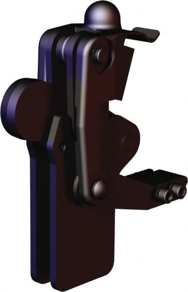 De-Sta-Co - 2,473 Lb Holding Capacity, Vertical Handle, Manual Hold Down Toggle Clamp - 200° Bar Opening, Weldable Base, Oxide Finish, Forged Alloy Steel - Exact Tooling