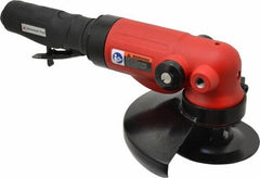 Universal Tool - 7" Wheel Diam, 7,500 RPM, Pneumatic Angle & Disc Grinder - 5/8-11 Spindle, 28 CFM, Side Exhaust - Exact Tooling