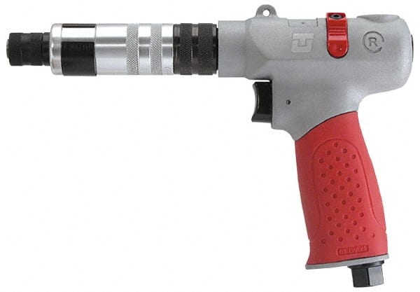 Universal Tool - 1/4" Bit Holder, 1,100 RPM, Pistol Grip Handle Air Screwdriver - 5 to 45 In/Lb Torque, 4 CFM - Exact Tooling