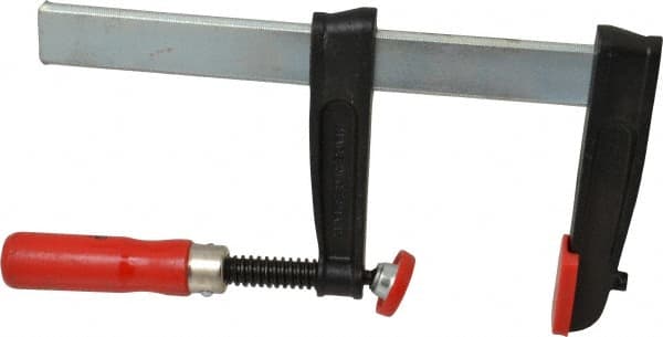Bessey - 8" Capacity, 4" Throat Depth Steel Bar Clamp - 800 Lb Clamping Pressure, 12" OAL - Exact Tooling
