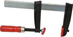 Bessey - 8" Capacity, 4" Throat Depth Steel Bar Clamp - 800 Lb Clamping Pressure, 12" OAL - Exact Tooling