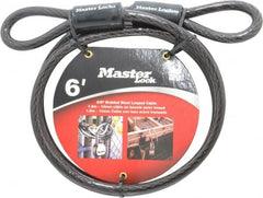 Master Lock - 6' Long Heavy Duty Cable - 3/8" Diam - Exact Tooling