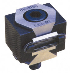 Mitee-Bite - 33,000 Lb Holding Force Double Vise Wedge Clamp - 2.24" Wide x 1.65" Deep x 1.65" High Base, 48 to 52 HRC, 2.24 to 2.64" Jaw Spread, 250 Lb/Ft Torque, 5/8-11 Screw Thread - Exact Tooling