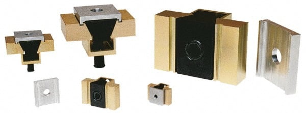 Mitee-Bite - 6,000 Lb Holding Force Single T-Slot Machinable Wedge Clamp - 4" Wide x 1-5/8" Deep x 2" High Base, 55 Lb/Ft Torque, 5/8-11 Screw Thread - Exact Tooling