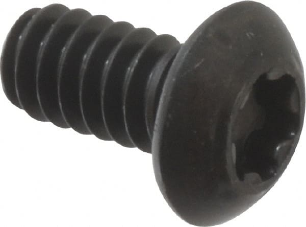 Camcar - #10-24 UNC Torx Plus Drive, Button Screw - Alloy Steel, Black Oxide Finish, Fully Threaded, 3/8" Length Under Head - Exact Tooling