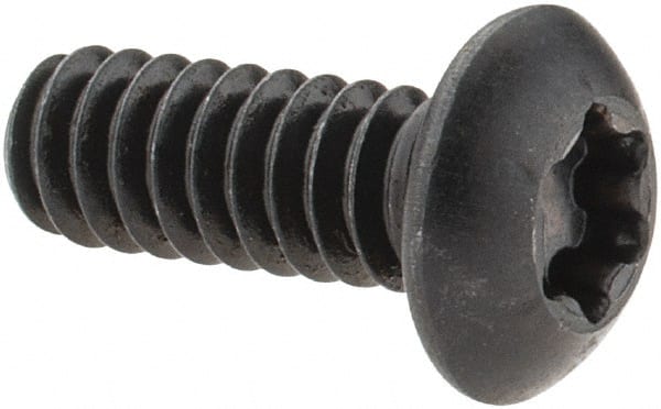Camcar - #10-24 UNC Torx Plus Drive, Button Screw - Alloy Steel, Black Oxide Finish, Fully Threaded, 1/2" Length Under Head - Exact Tooling