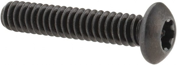 Camcar - #10-24 UNC Torx Plus Drive, Button Screw - Alloy Steel, Black Oxide Finish, Fully Threaded, 1" Length Under Head - Exact Tooling