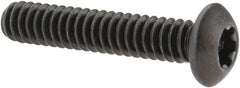 Camcar - #10-24 UNC Torx Plus Drive, Button Screw - Alloy Steel, Black Oxide Finish, Fully Threaded, 1" Length Under Head - Exact Tooling