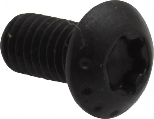Camcar - #10-32 UNF Torx Plus Drive, Button Screw - Alloy Steel, Black Oxide Finish, Fully Threaded, 3/8" Length Under Head - Exact Tooling