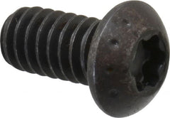 Camcar - 1/4-20 UNC Torx Plus Drive, Button Screw - Alloy Steel, Black Oxide Finish, Fully Threaded, 1/2" Length Under Head - Exact Tooling