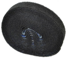VELCRO Brand - 1" Wide x 5 Yd Long Adhesive Backed Loop Roll - Continuous Roll, Black - Exact Tooling
