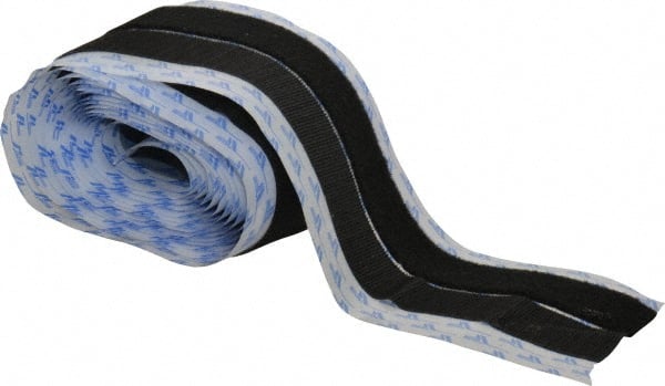 VELCRO Brand - 1-1/2" Wide x 5 Yd Long Adhesive Backed Hook & Loop Roll - Continuous Roll, Black - Exact Tooling