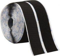 VELCRO Brand - 2" Wide x 10 Yd Long Adhesive Backed Hook & Loop Roll - Continuous Roll, Black - Exact Tooling